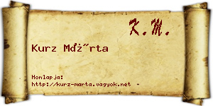 Kurz Márta névjegykártya